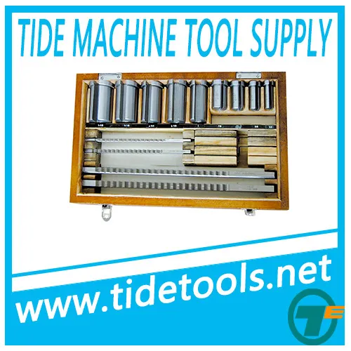 Keyway Broaching Set, with Shims, Square Push Broaches